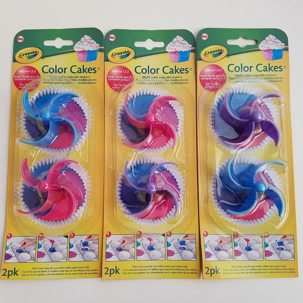 Crayola® Color Cakes * 3 Sets of 2 * NEW Bakeware - Picture 2 of 6
